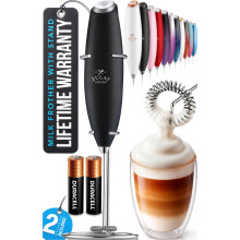 Zulay Kitchen Powerful Milk Frother Wand Ultra Fast Handheld Drink Mixer