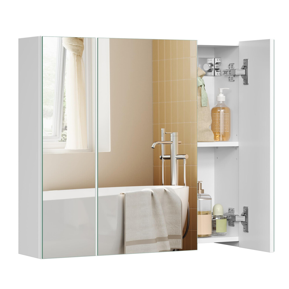 Vasagle Bbk22wt Bathroom Wall Cabinet With Mirror