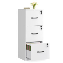 VASAGLE File Cabinet, Printer Stand, with 3 Lockable Drawers