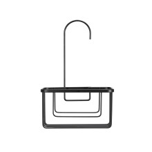 Croydex Matt Black Hook Over Shower Caddy, Durable Powder-Coated Mild Steel Bath