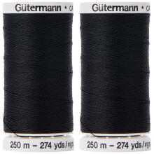 Gutermann SewAll Thread Polyester Black 250 m 55x25x25 cm Pack of 2