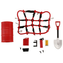 Shovel Fuel Tank Oil Drum Fire Extinguisher Luggage Net Decoration for Axial SCX24 Bronco C10 1/24 RC Car,1