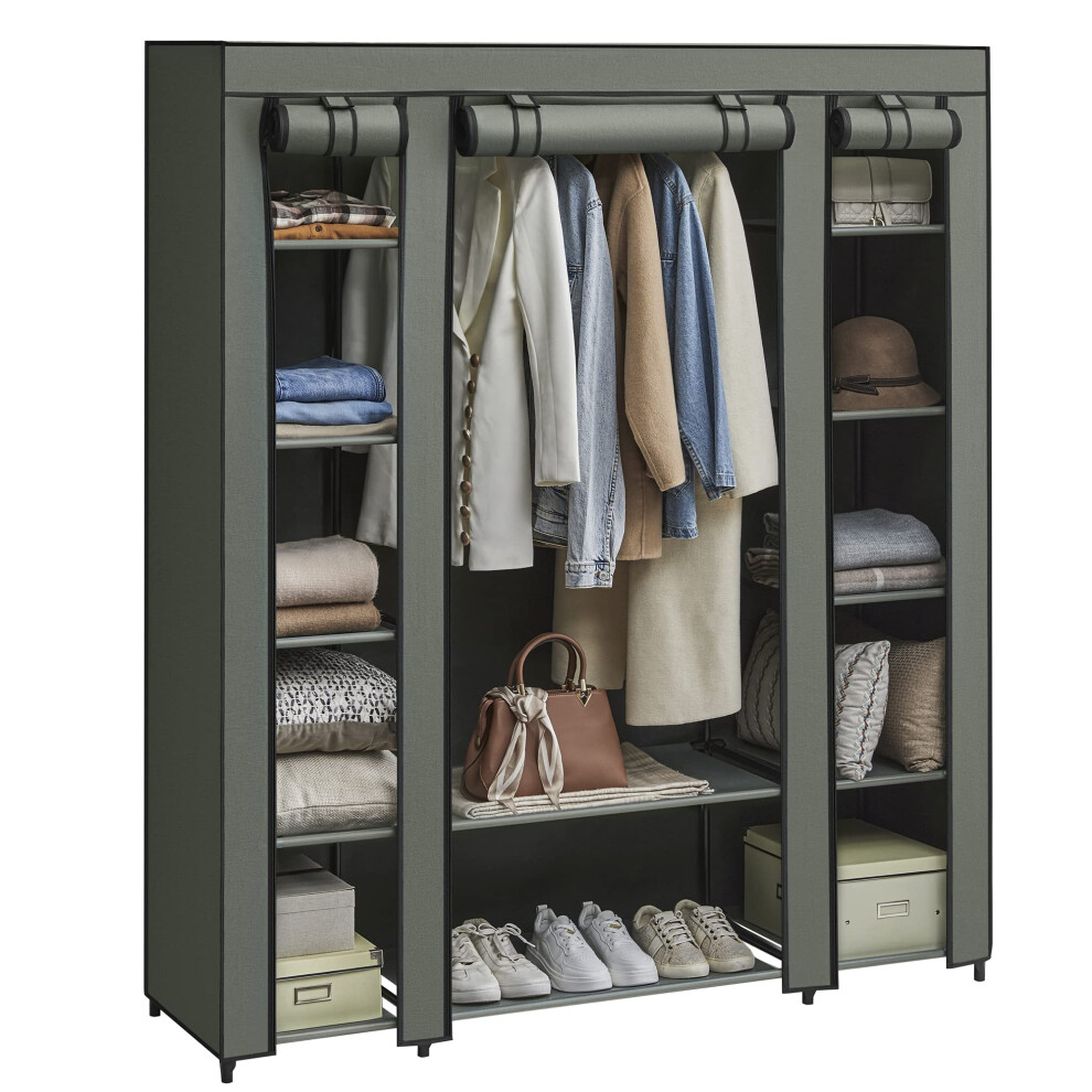 Songmics Fabric Wardrobe Portable Wardrobe For Bedroom Clothes Rail With No