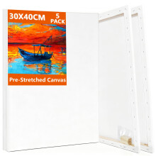 Koncci Stretched Canvas for Painting 30x40cm, 5 Pack Framed Artist Canvas