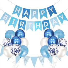 OHugs Happy Birthday Banner Birthday Decorations for Boys Men Blue Birth