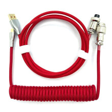 Câble Spiralé pour Clavier MéCanique Type C Vers USB Câble de DonnéEs Câble de Clavier de Jeu Câble de Clavier MéCanique Rouge