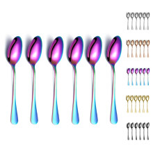 Rainbow Dinner Spoons Kyraton 6 Pieces 19 cm Stainless Steel Table Spoon wi