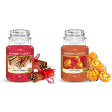 Yankee Candle Scented Candle Bundle Spiced Orange Sparkling Cinnamon Up