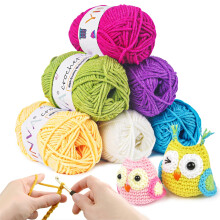 Crochet Yarn 6 Colors x 25g Yarn for Crochet Wool Knitting Coloured Acrylic