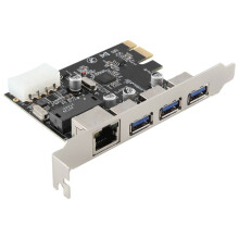PCIe-Sleuf Naar RJ45 USB 3.0 PCIe-Uitbreidingskaart, met Gigabit Ethernet-Controller PCI Express-Adapter voor Desktop-Pc