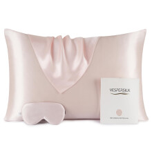 Vespersilk 100 Pure Mulberry Silk Pillowcase for Hair and Skin with Eye Mas