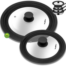 Universal Lid for Pots Pans and Skillets Tempered Glass with Heat Resistan
