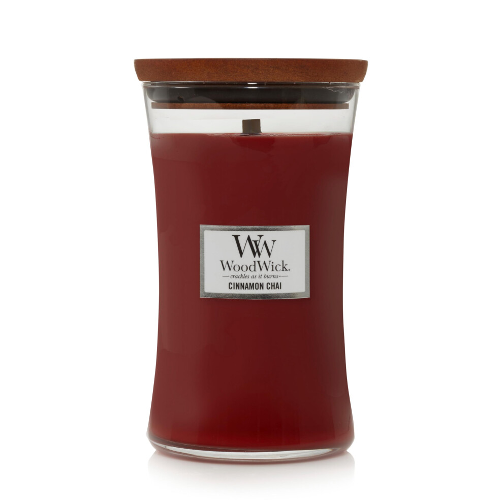 Woodwick Large Hourglass Scented Candle Cinnamon Chai With Crackling Wick