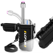 USB Rechargeable Electric Lighter with Retractable Neck Windproof Waterpro