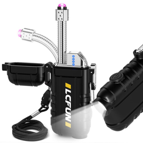 USB Rechargeable Electric Lighter with Retractable Neck Windproof  Waterpro