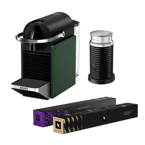 Nespresso Nespresso Pixie Coffee Pod Machine Bundle by Krups includes Milk Frother Ca