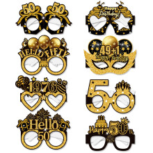 50th Birthday Glasses - LMSHOWOWO 8PCS Paper Novelty 50th Birthday Par