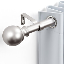 Deconovo Adjustable Curtain Poles Silver Extendable 122-213cm, 25mm Sturdy Curtain Rails for Eyelet Curtains, Homeware Sturdy Splicing Plain Rod for