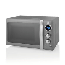 Swan Retro LED Digital Microwave Grey 20L 800W 6 Power Levels Including Def