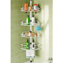 HAMITOR Corner Shower Caddy Tension Pole Rustproof Bathroom Organizer Shelv