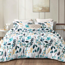 Whale Flotilla King Size Coverless Duvet Set 75 Tog Leaf Pattern Bed Cover