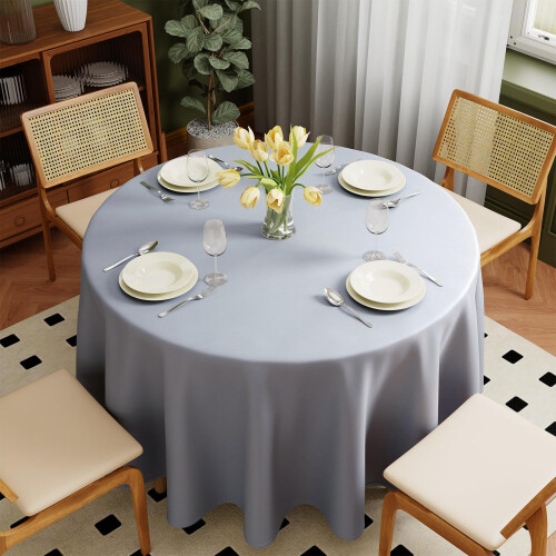 Zdada Grey Round Table Cloth 305cm120Inch Large Circular Table Cloths Polye