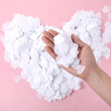 10000pcs White Heart Shaped Confetti, Biodegradable Eco Friendly Paper Confetti for Wedding Throwing, Table Decor for Valentine Anniversary Party