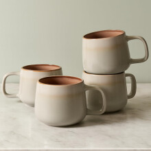 Ava Nord Large Ceramic Coffee Mugs Set of 4 240 ml Stoneware Coffee Cups wi