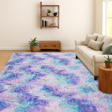 SOANNY Rugs Living Room Large Soft Fluffy TieDye Area Rug NonSlip Machine W