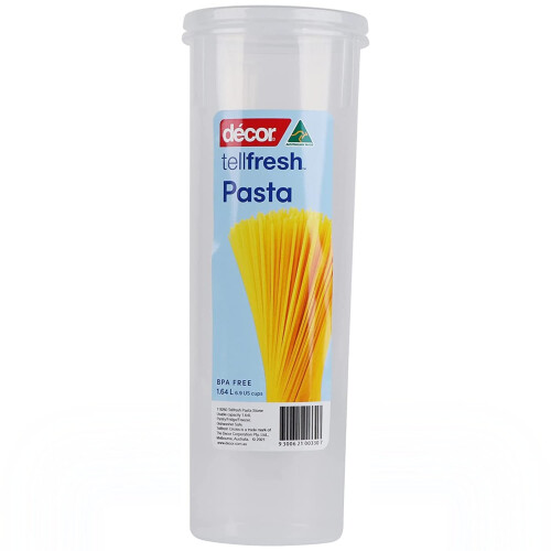 Décor Tellfresh Spaghetti Storage Jar  Tall Airtight Container  Holds 2 Pac