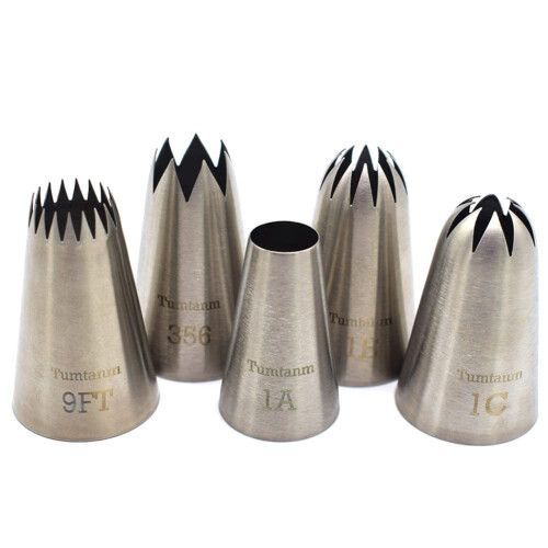 Tumtanm Piping Tips Large Cake Decorating Tools 5 Pack Cake Piping Nozzles