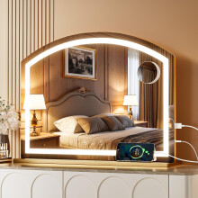 Hasipu Arch Vanity Mirror with Light Arched Led Makeup Mirror with 10X Magn