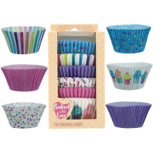 Baked with Love Pastel Cupcake Cases 50mm Baking Cups Multicoloured Greasep