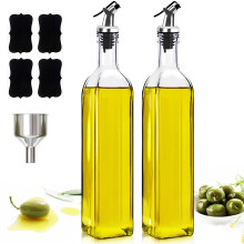 Showvigor Olive Oil Dispenser Bottles 2Pack 17oz500 ml Square Glass Tall Oi