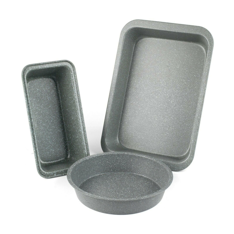 Salter Combo2126 Marblestone 3Piece Bakeware Set – Nonstick Deep Roasting T