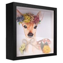 sunmeg 3D Shadow Box 7x7in Picture Frame Wooden Deep Box Square Photo Frame