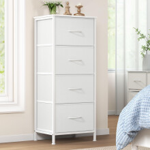 SONGMICS Chest of Drawers 4 Fabric Drawers Storage Unit Steel MDF NonWoven