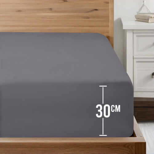 Utopia Bedding Single Fitted Sheet  Bulk Pack of 20  Grey  12 Inch 30cm Dee