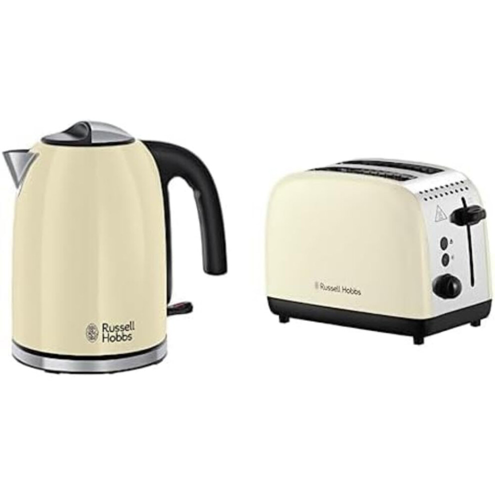 Photos - Mattress Cover / Pad Russell Hobbs 20415 Classic Kettle 26551 2 Slice Toaster Cream 