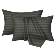 Moonlight Bedding Pillow Cases 4 pack Olive Green Stripe 50x75cm Luxury Pi