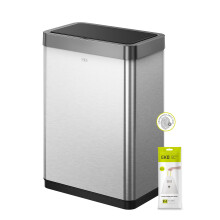 EKO Mirage X 40L Automatic Sensor Kitchen Bin, Double Recycling Bin with 2 x 20L Compartments, Soft-Close Lid and Removable Buckets
