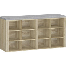Hzuaneri Shoe Storage Bench with Padded Seat Shoe Rack Bench with 12 Open C