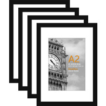 HoziRes 18 x 12 inch Picture Frame 100 Solid Wood Black Photo Frames with P