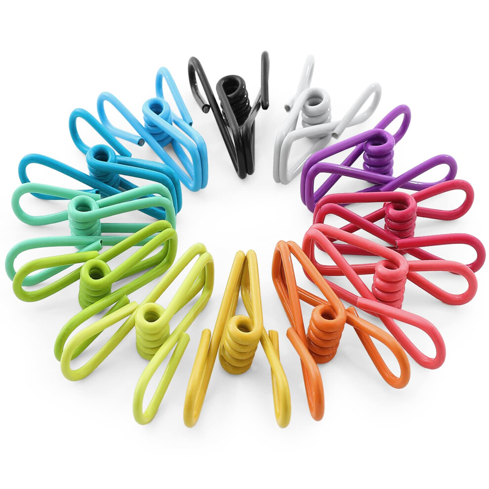 Rosshine Bag Clips For Food Storage 12Pcs Steel Pvc Coated Sealing Clips M