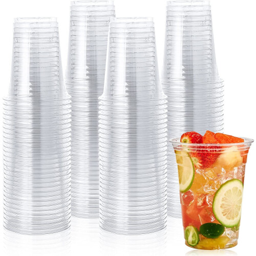 Aspect Plastic Cups Disposable  100 Pcs 7 Oz Clear Plastic Glasses Perfect