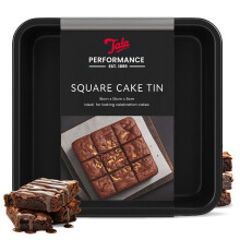 Tala Performance Loose Base Square Cake Tin Professional Gauge Carbon Steel
