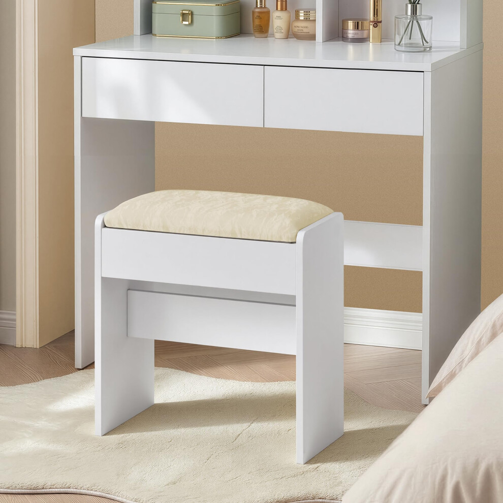 Vasagle Dressing Table Stool Velvet Upholstered Makeup Stool Modern Footres