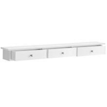 SONGMICS LWS085W01 Floating Wall Shelf with 3 Drawers Wall Storage Unit 80