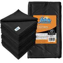 FABRIO Microfibre Cleaning Cloths – Pack of 20 30x30cm UltraSoft LintFree S