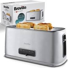 Breville Edge Silver 4Slice Toaster with Extra Long Slots and HighLift Bru